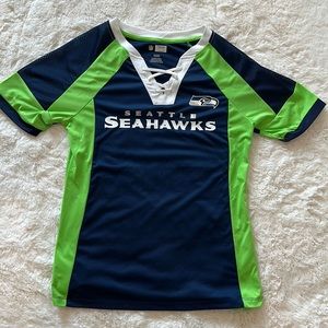 Seahawks Tee with Lace Up Detail
